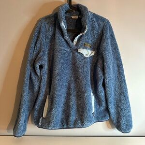 L.L.Bean - Women's Hi-Pile Fleece Snap Pullover, Blue, Sweater, Size L (reg)